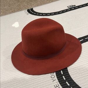Elegant Rust Orange Fedora Hat